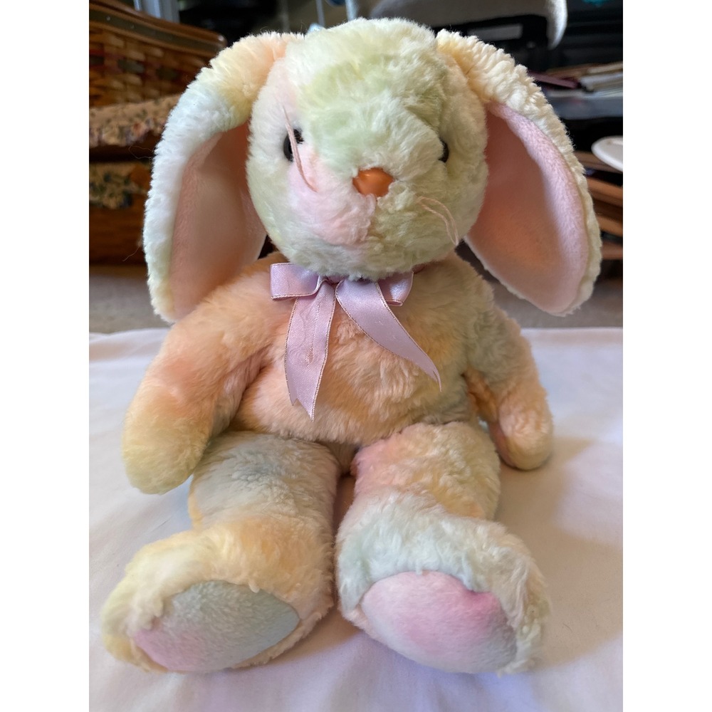 Ty Beanie Buddies Hippity the Rabbit 1999 Pastel Tie Dye Plush Bunny 13 Inch